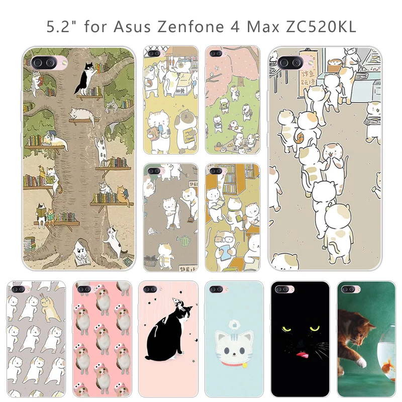 Чехол для Asus Zenfone 4 Max ZC520Kl ультратонкий TPU CuteCat задняя крышка из мягкого силикона 5 2