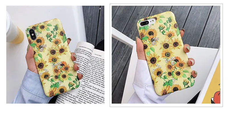 Silicone Flower Case For iPhone 8 8plus 7 7 Plus Phone Case For iphone 6 s 6s Plus X XR XS Max Cases Cover Coque Capinha Funda (18)
