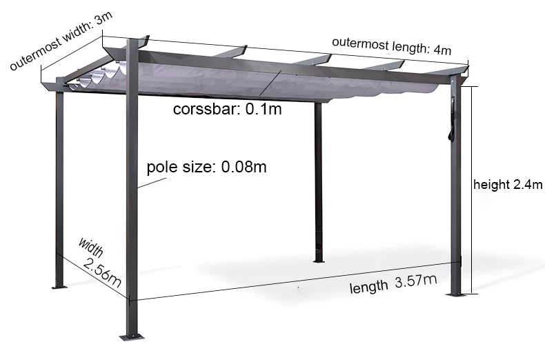 2,8*4 метра люкс сильная практичность наружная садовая беседка палатка патио павильон навес для велосипеда