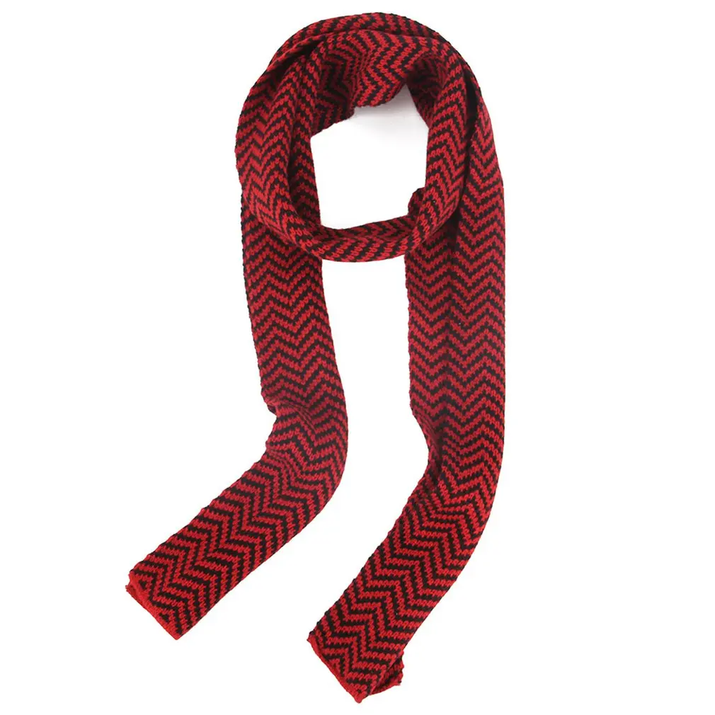 Вязаный шарф с геометрическим узором для мальчиков и девочек, милый волнистый Полосатый Простой осенне-зимний детский теплый шерстяной платок A30