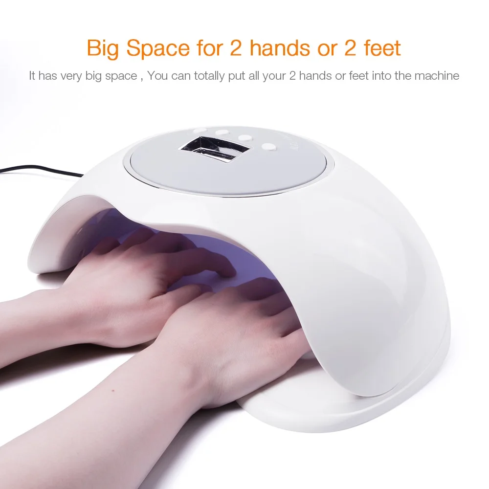 Secador de Unhas da Lâmpada do Gelo Conduziu a Luz do Gel da Lâmpada da Arte do Unha Secador de Máquina de Manicure Temporizador para 2 Sensor Inteligente 10 s – 30 60 99 Mão Pés 72 w uv