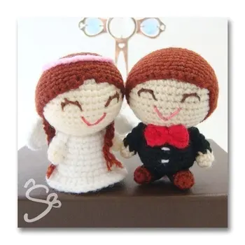 

crochet toys amigurumi handmade wedding rattle doll model number KY0029