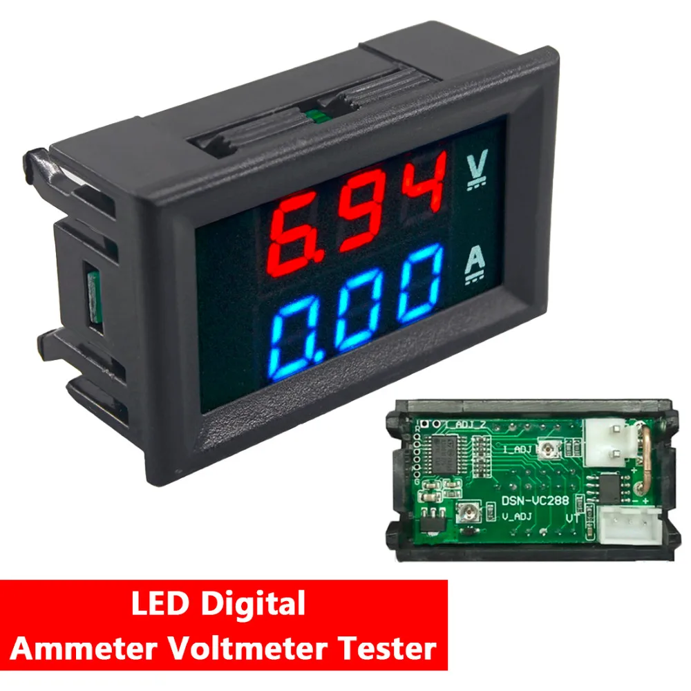 100V 10A Профессиональный DC Вольтметр Амперметр синий+ красный светодиодный Ампер Dual Цифровой Амперметр Вольтметр Манометр