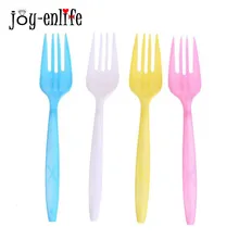 8pcs Colorful Birthday Party Disposable Plastic Forks Baby Shower Party Picnic Pack Tableware Unicorn Party Supplies