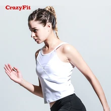 CrazyFit сексуальный топ для занятий йогой спортивные с бюстгальтера без рукавов с низким вырезом на спине плетением в стиле пэчворк занятия в тренажёрном зале Бег Фитнес Для женщин спортивная верхняя одежда