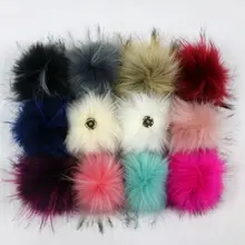 DIY Сплошной пушистый искусственный полиэстер меховой шар Многоцветный мех помпоны для зимы вязаные шапки шапочки горрос брелоки сумки