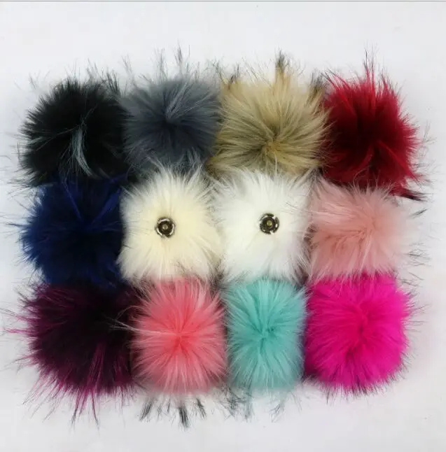 

DIY Solid Fluffy Artificial Polyester Fur Ball Multicolor Fur Pom Poms For Winter Knitted Hats Caps Beanies Gorros Keyrings Bags