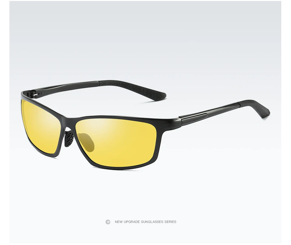 AORON, мужские поляризованные солнцезащитные очки, ночное видение, очки для водителей, UV400, зеркальные, алюминий, магний, солнцезащитные очки, металлические, мужские, Gla