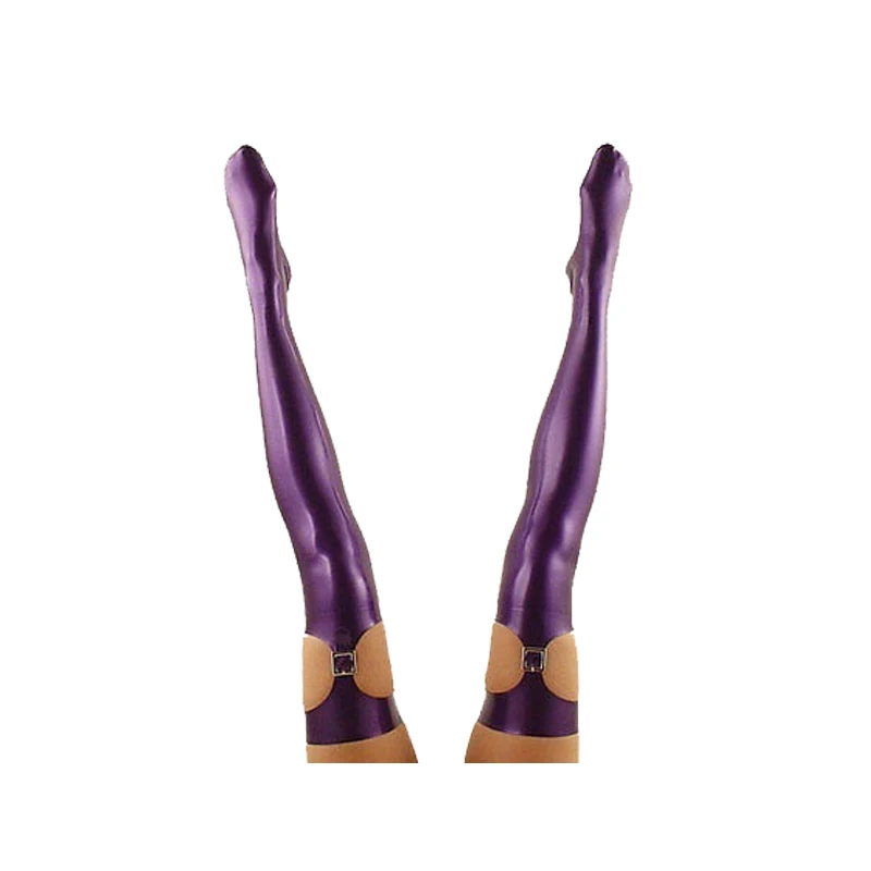 

100% Latex Rubber Fashion Purple Beautiful Sexy Women Socking Purple XXS-XXL