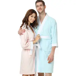 2018 новый дизайн, женские пижамы, простой спальный халат для пар, домашний сервис, повседневные платья с длинными рукавами, Женский