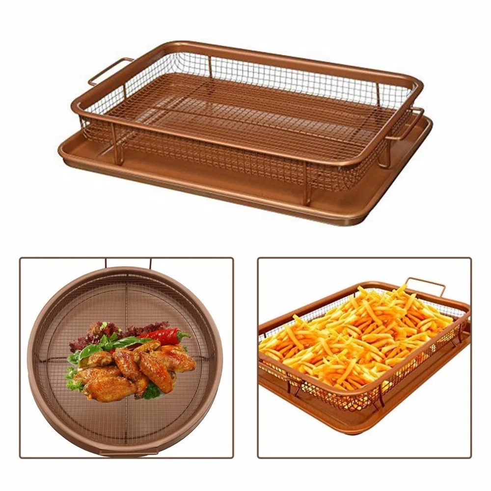 

Practical Copper Fry French Chef Basket Easy Clean Household Kitchen Fry French Chef Basket Cooking Crispy Tray Hot Sale