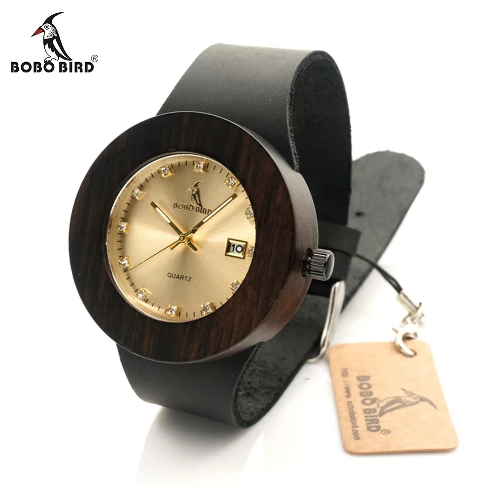 Prix pour BOBO BIRD C03 Ébène En Bois Montre avec Bande de Cuir Véritable Quartz Or Analogique Calendrier Haute Qualité Miyota Mouvement Accepter OEM Prix pour BOBO BIRD C03 Ébène En Bois Montre avec Bande de Cuir Véritable Quartz Or Analogique Calendrier Haute Qualité Miyota Mouvement Accepter OEM