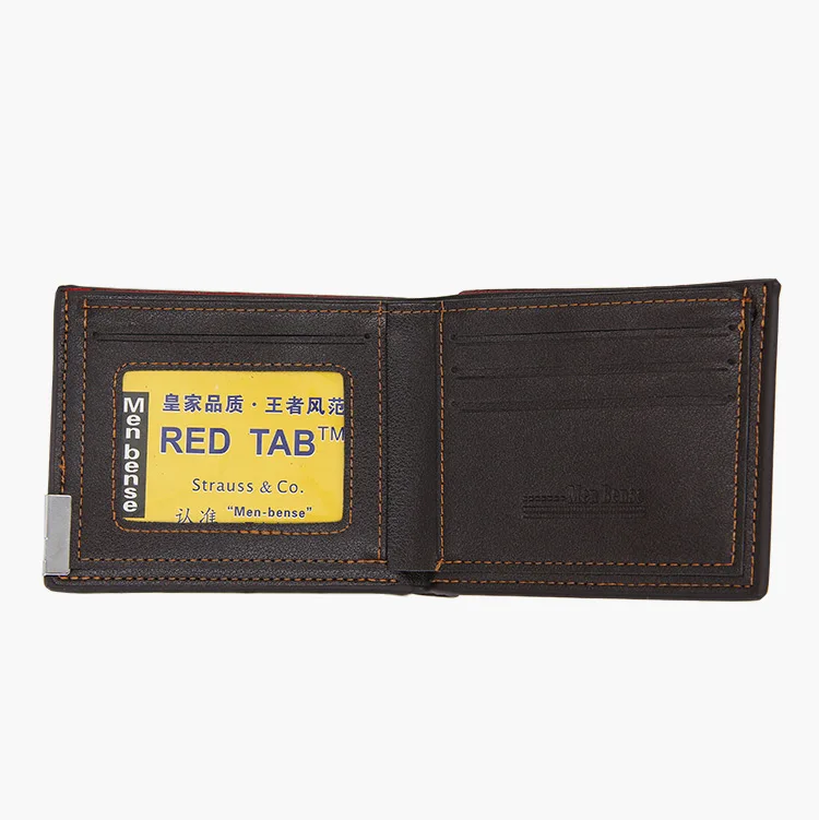 11)Wallet menMenbense Men Wallet Leather Wallet Short Slim Male Purse Credit Card Holder Small Mens Wallets 140