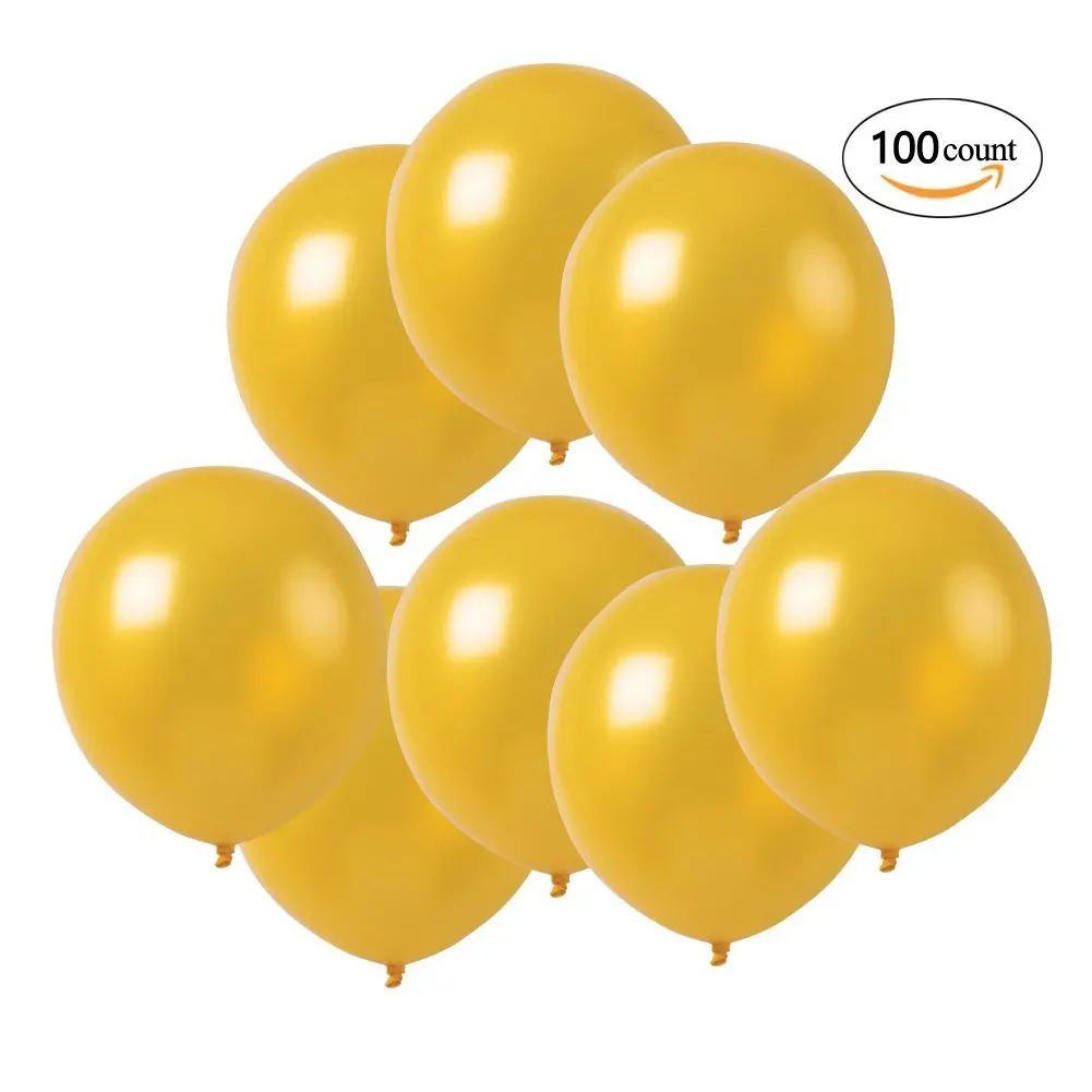 

100 ct Gold Balloon 10" Latex Helium Balloons for Wedding Birthday Party Festival Christmas Decorations