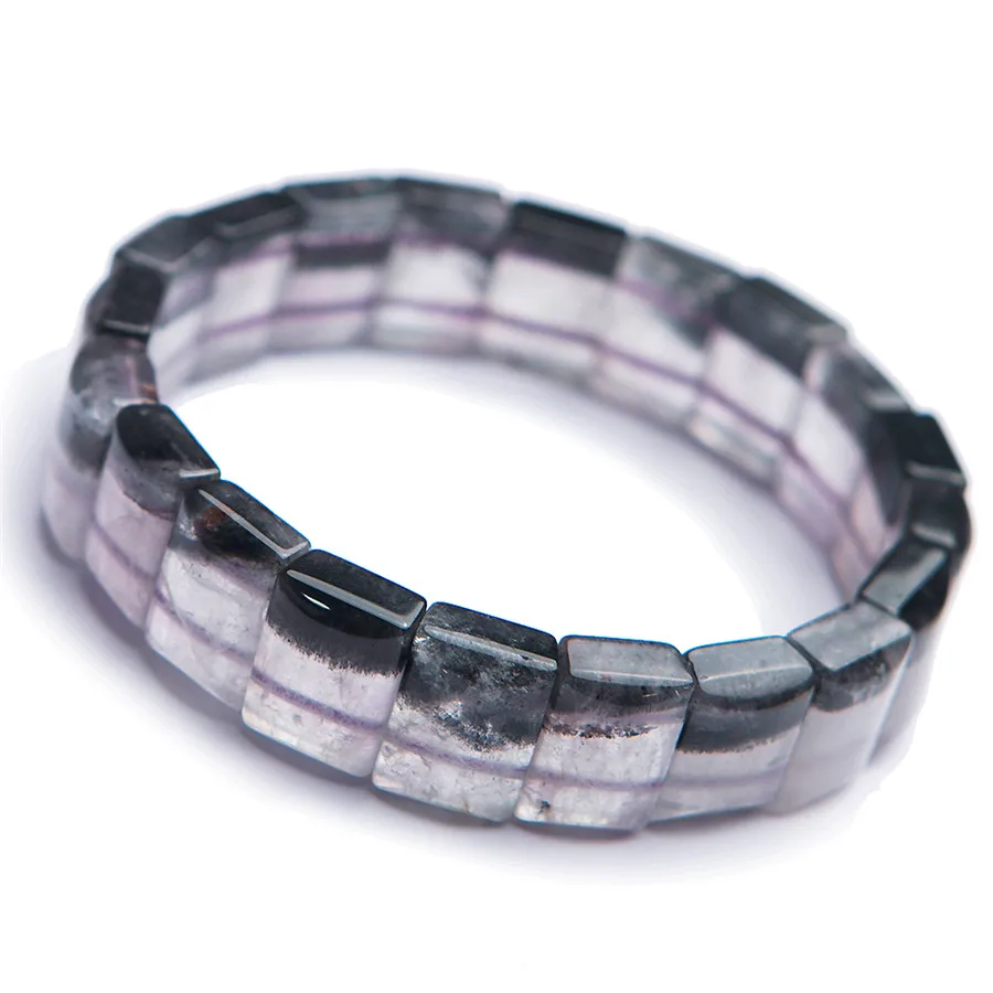 

Precious Natural Auralite 23 Bracelets Women Lady Stretch Rectangle Crystal Bead Natural Stone Bangle Drop Shipping