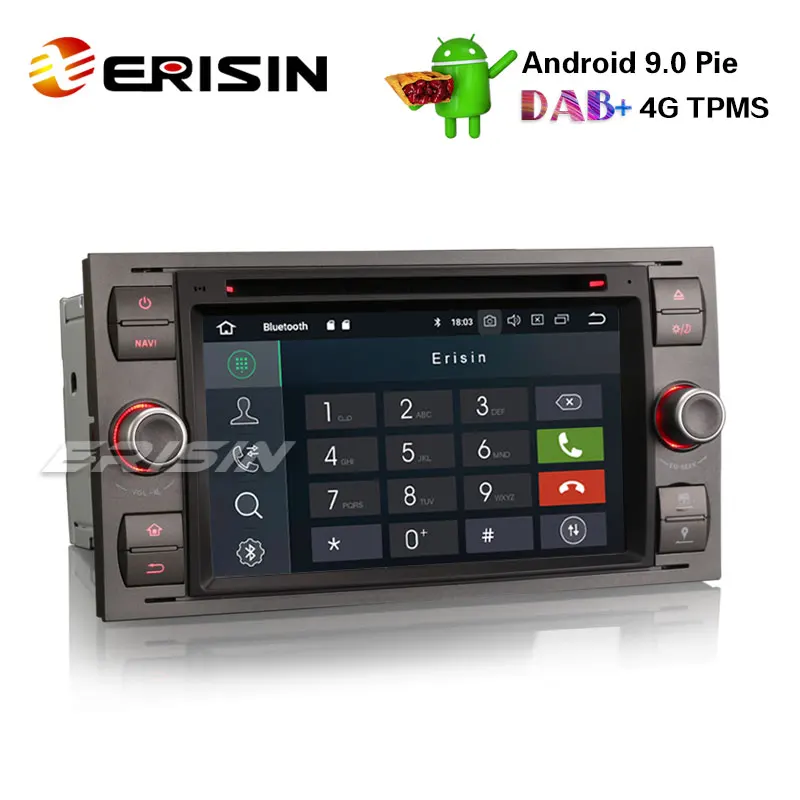 Erisin ES4866F 7 &quotAndroid 9 0 автомобильный стерео GPS Wifi DAB + BT для Ford Transit S/C Max Kuga Galaxy