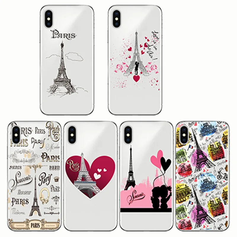 

Love Paris Eiffel tower Coque Shell Phone Case for iPhone 5 SE 6 7 Plus 8 Plus 6s Plus X 5S XS MAX 6S XR