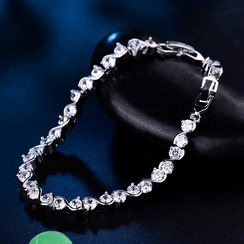 GULICX свадебный браслет циркония ювелирные изделия высокого качества круглый кубический цирконий теннисные браслеты для женщин