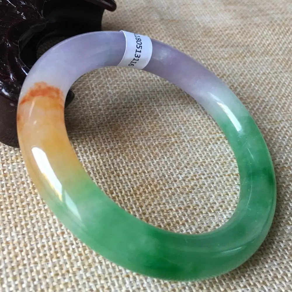 

60mm Certified (Grade A)100% Natural Lavender ice stoneite design bracelet 13116