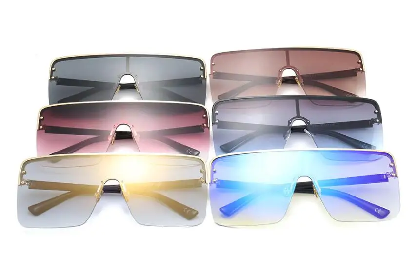 Негабаритные розовые Солнцезащитные очки женские новые модные зеркальные Квадратные Солнцезащитные очки женские роскошные брендовые большие темные очки для женщин
