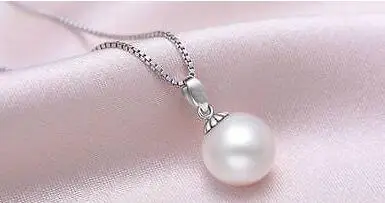 

Free shipping 18"11-12MM AKOYA GENUINE NATURAL WHITE PEARL PENDANT AAA+