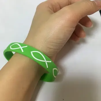 

Jesus Fish Silicone Bracelet Free Shiping
