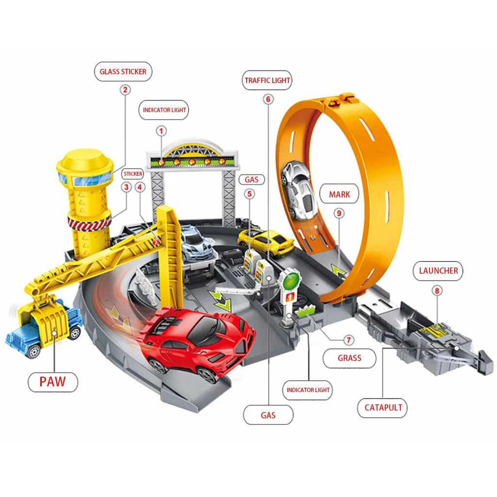 Детские игровые наборы для автомобилей DIY модель сборки гаража набор образовательных игрушечных автомобилей набор "гоночный трек" модель автомобиля Парковка Инженерная# y3 - Цвет: A