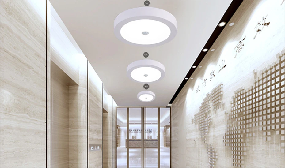 [DBF] потолочный светильник с датчиком движения человека 6 Вт 12 Вт 18 Вт 24 Вт круглая/квадратная панель для поверхностного монтажа без выреза потолочный светильник домашний декор
