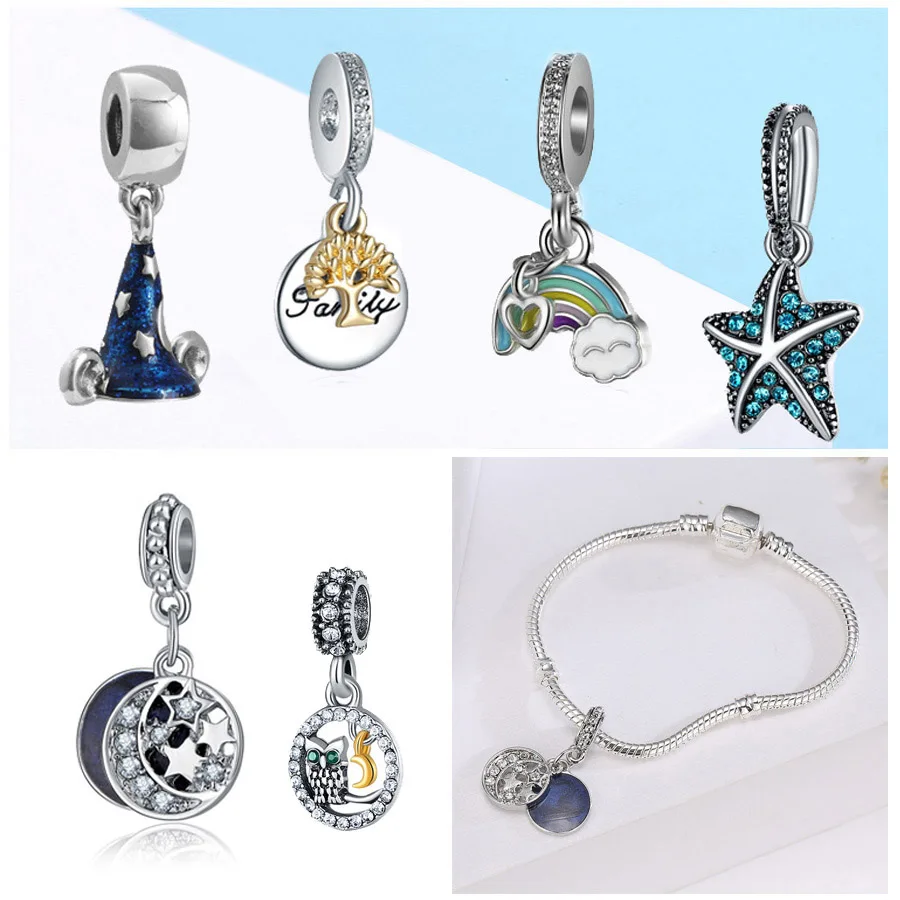 

Cz Pendant Charms Bead Original Supplies For Jewelry Fit Pandora Women DIY Bracelet Making
