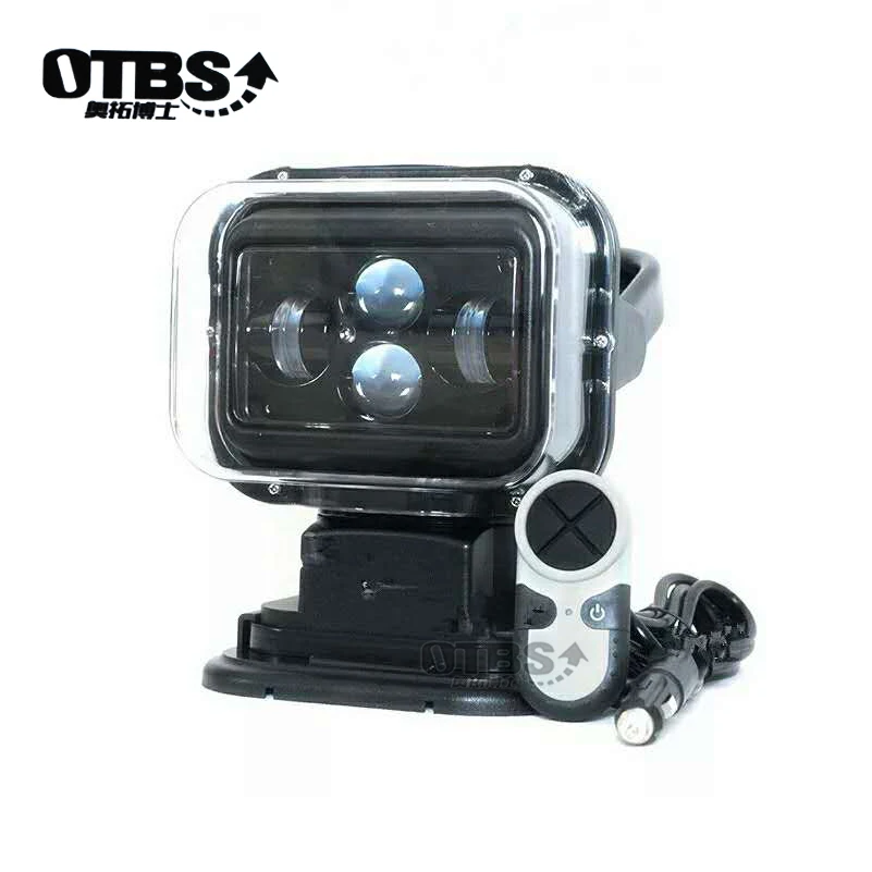 

OTBS 4D 7Inch Led Searching Light 60W LED Remote Control Marine LED Spot Light 4x4 Headlights 12/24v for Off road boats trucks