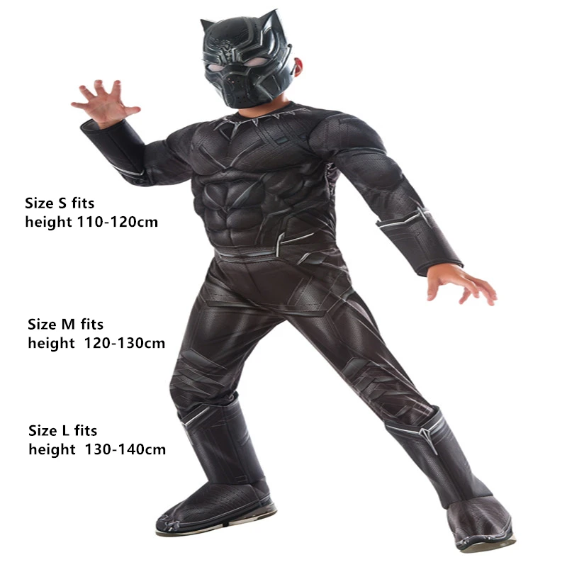 Детский костюм с черной пантерой маскарадный костюм супергероя бесконечной войны Marvel детский маскарадный костюм для мальчиков костюм для девушки для хеллоуина для детей - Цвет: Costume 2