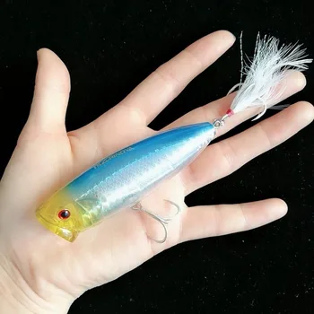 

Tsurinoya 4pcs 80mm/19g Hard Fishing Lure Top Water Popper Artificial Saltwater/Ocean Bait fishing tackle