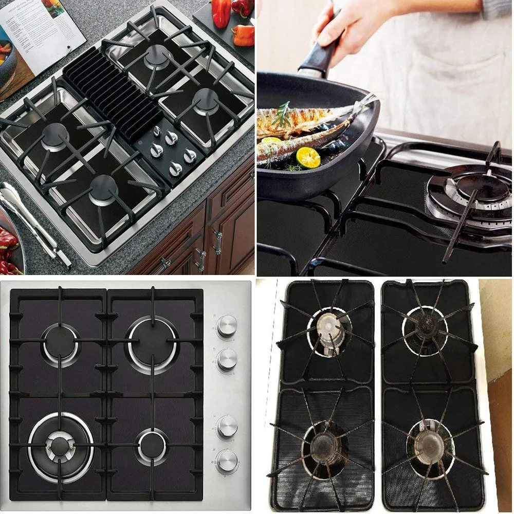 

4pcs Gas Cooker Protection Pad Reusable Gas Stove Cooker Protectors Burner Cover Clean Pads Home Kitchen Accessories Hot saleM4