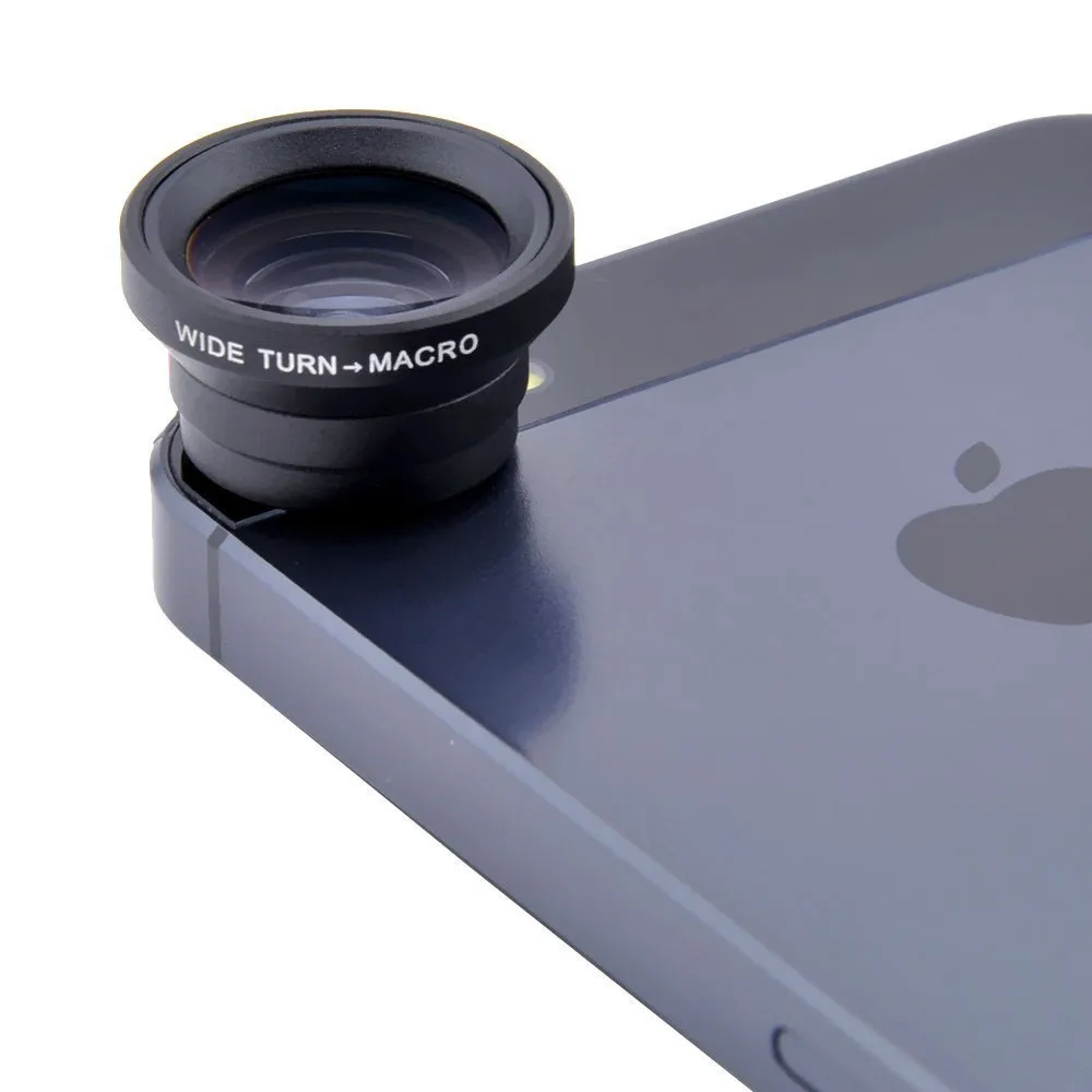 

3 in 1 Magnetic Fisheye Mobile Phone Lens + Wide Angle + Macro For iPhone 5 6 Plus Samsung LG Sony Universal All Phones V01