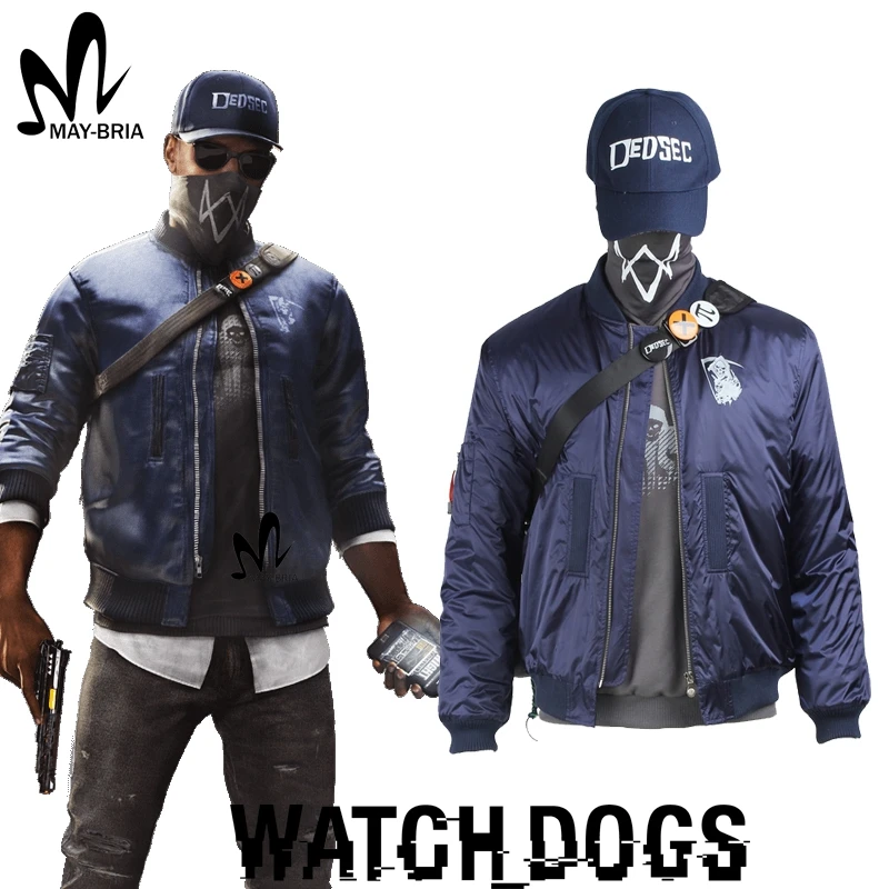 Игра Watch Dogs 2 костюм косплей «Маркус Холлоуэй» костюм часы маски собак Кепка рубашка синяя куртка на заказ рождественские костюмы