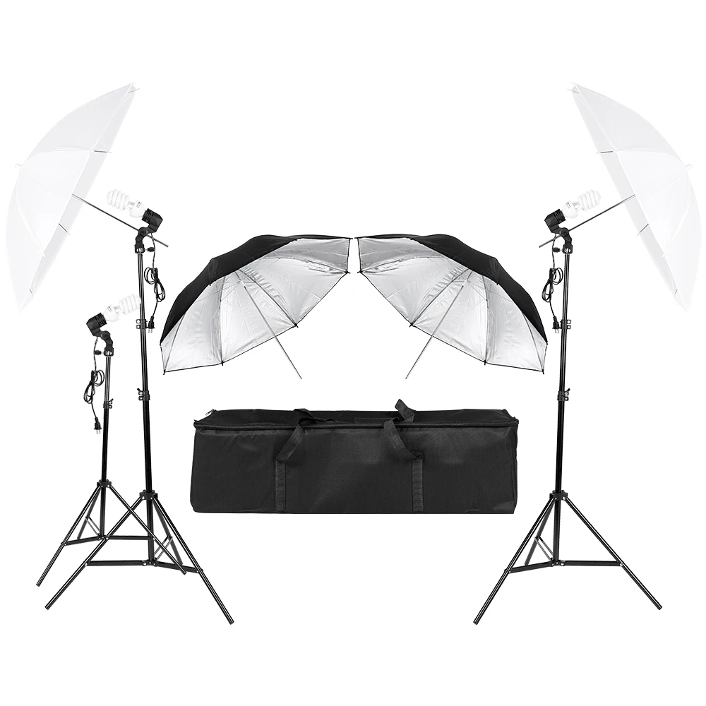 

3*45W Photography Photo Video Portrait Studio Day Light Umbrella Continuous Lighting Kit