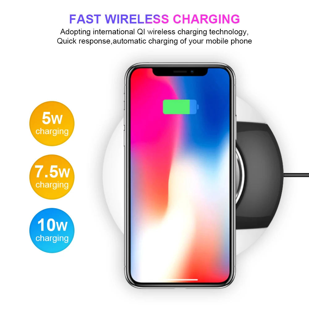 NYFundas Qi быстро Wirless Зарядное устройство Pad 10 W для iPhone 8 X XS XR XSMAX samsung S8 S9 Note7 9 плюс