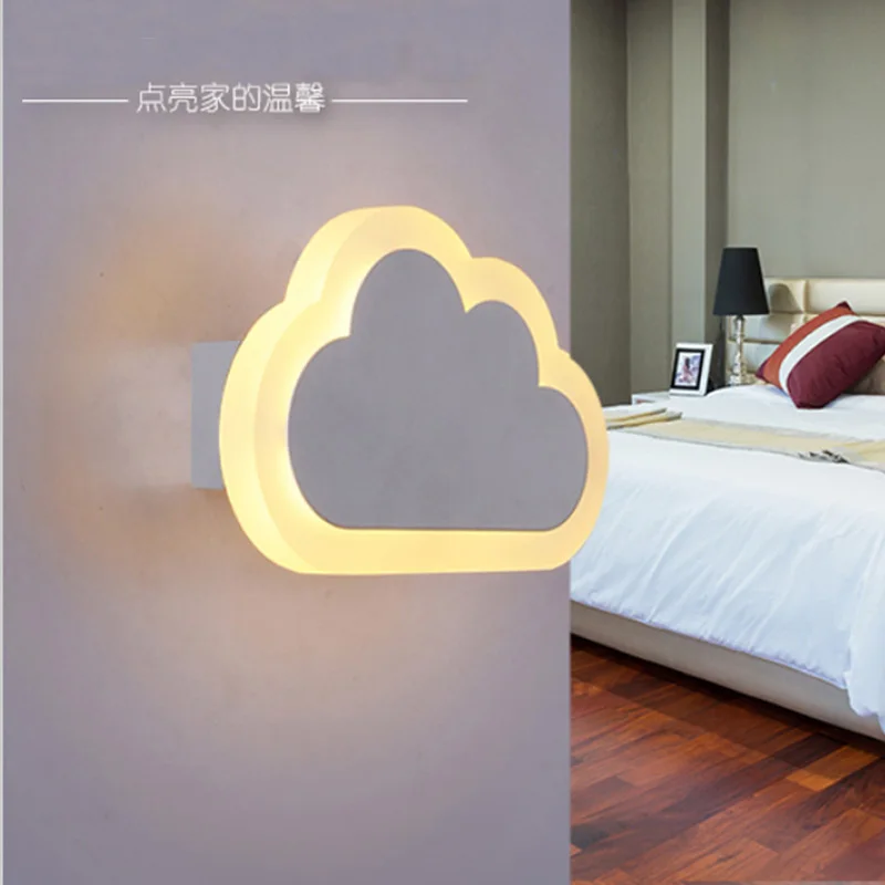 

Frosted Acrylic wall almp cloud shape modern style wall sconce children's bedroom studyroom reading light bathroom home lighting
