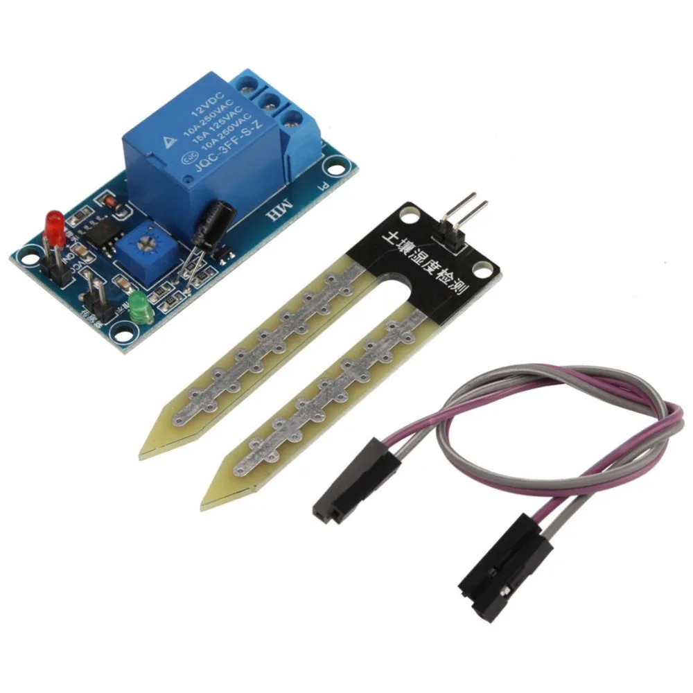DC 12V Soil Moisture Sensor Relay Control Module Automatic Watering