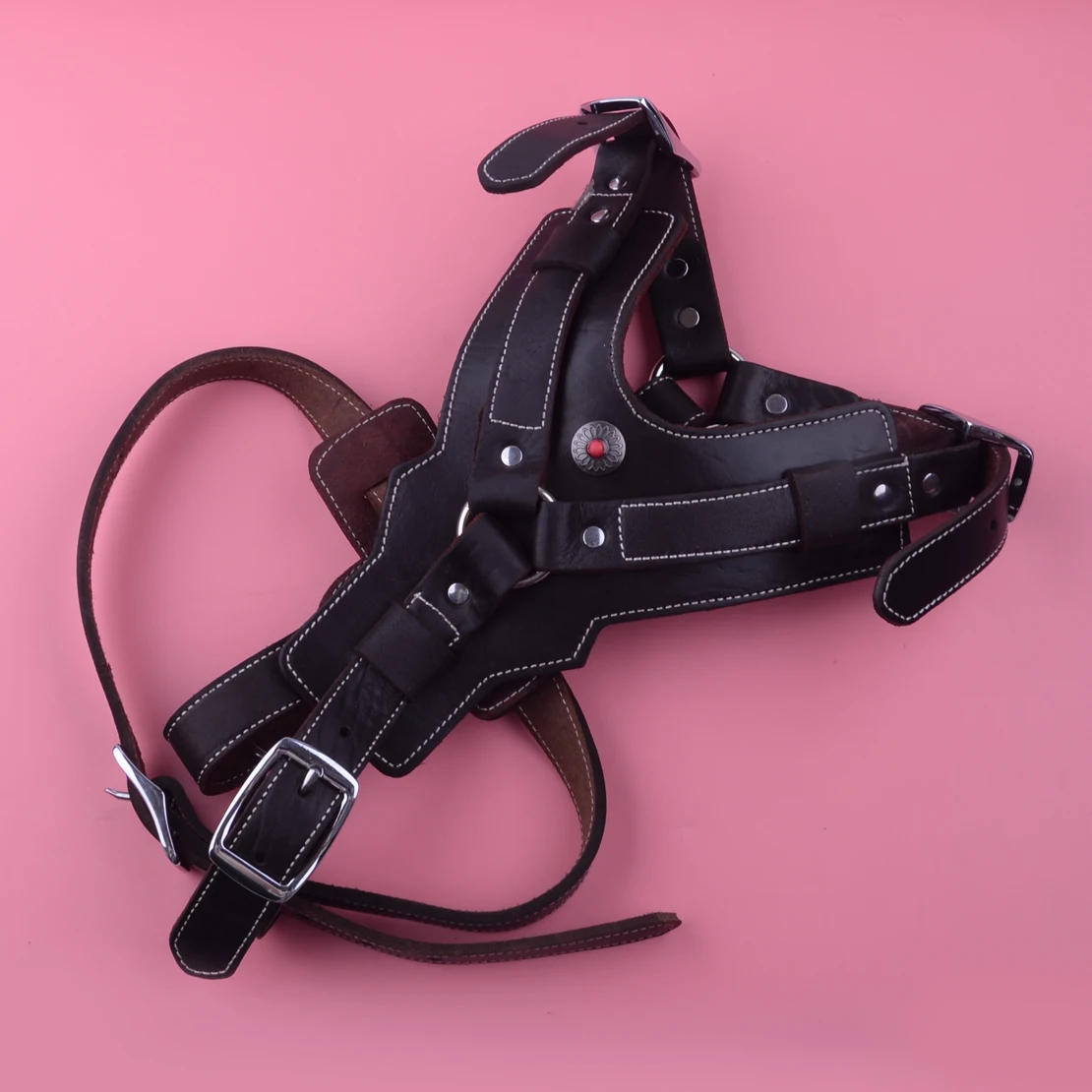 

Brown Adjustable Large Dog Harness Heavy Duty Vest for Pit Bull Boxer Chow Chow Husky Samoyed