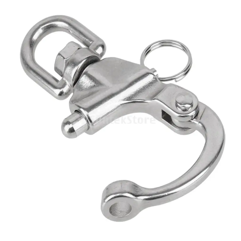 70mm Stainless Steel Quick Release Swivel Shackle Marine Boat Anchor Chain Eye Shackle Swivel Snap Hook Hardware