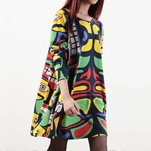 Spring Autumn Winter Clothes Maternity Dresses Korean For Pregnant Women Doodle Plus Size Print Long Sleeve Pregnancy Clothing