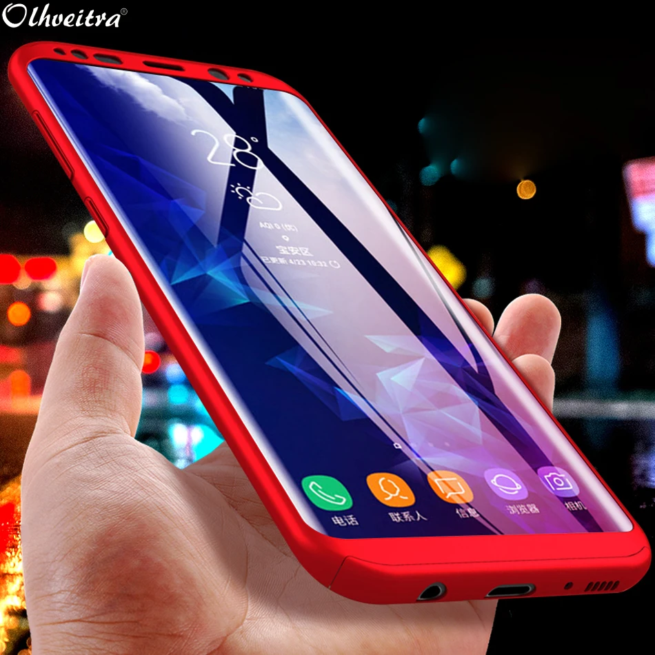 Полное покрытие для Samsung Galaxy S9 Plus чехол 360 градусов Защитный пластиковый +