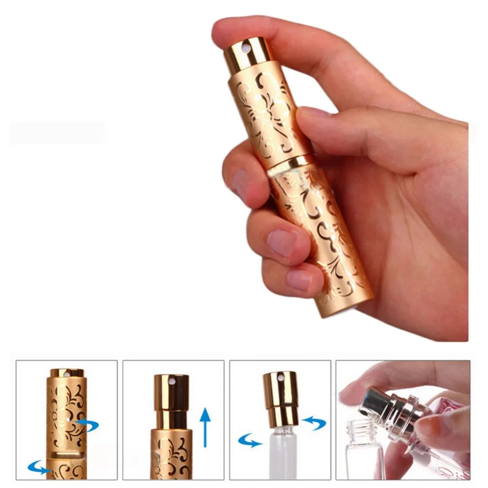 

10ML Travel Bottle Mini Portable Refillable Perfume Parfum Atomizer Spray Bottles Cosmetic Containers For Spray Scent Pump Case