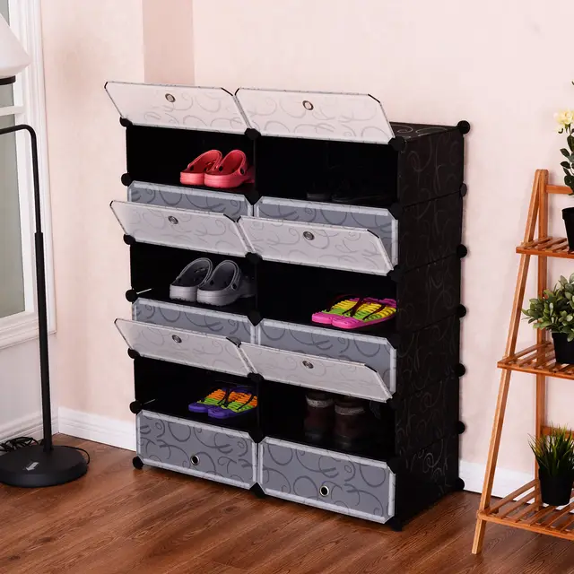 Giantex 12 Cubic Portable Shoe Rack Shelf Modern Waterproof Shoes Giantex 12 Cubic Portable Shoe Rack Shelf Modern Waterproof Shoes Cabinet Storage Closet Organizer Home Furniture Hw54796