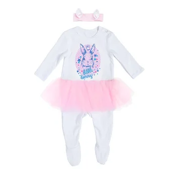 

Baby Girls Easter Clothes Infant Newborn Easter's Girls Rompers+Headband 2Pcs Cute Cotton Think Overalls Rabbit Baby Costumes