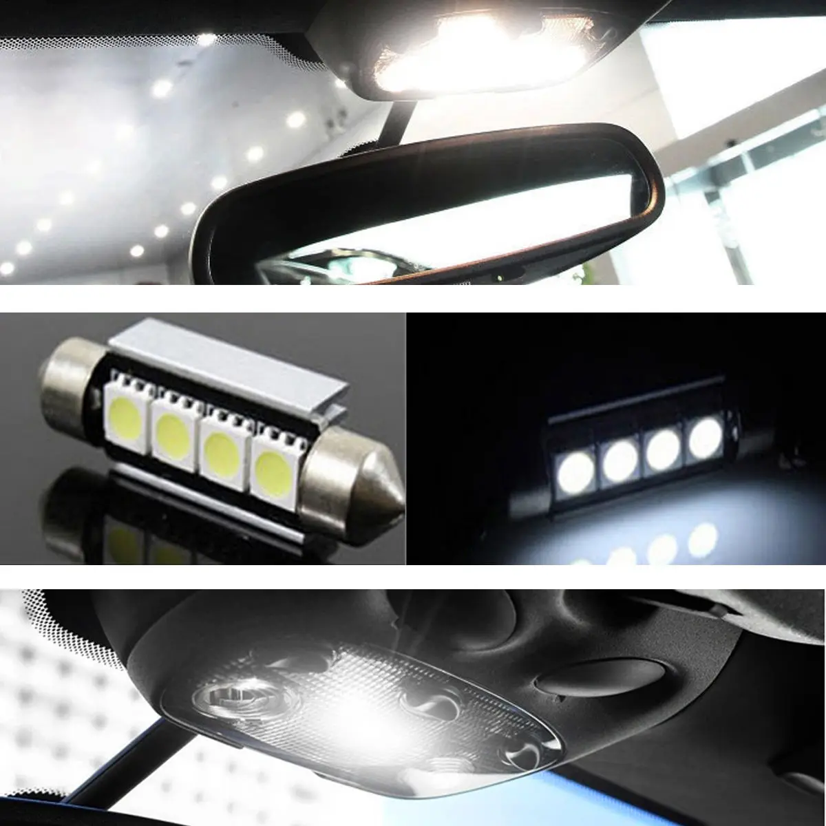 JX-LCLYL 13pcs White Car Interior LED Light Bulb Kit For VW Golf 6 MK6 GTI 2010-2015