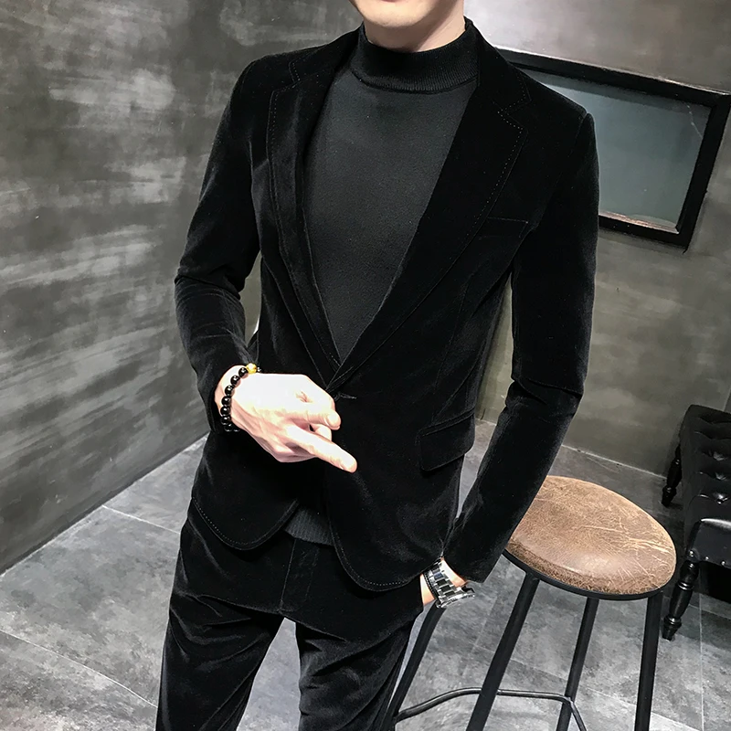 Red Suits Mens 2019 Velvet Suits Green Black Wedding Suits for Mens Luxury Vestidos Elegant Smocking Dress Flannel Social Club Red Suits Mens 2019 Velvet Suits Green Black Wedding Suits for Mens Luxury Vestidos Elegant Smocking Dress Flannel Social Club