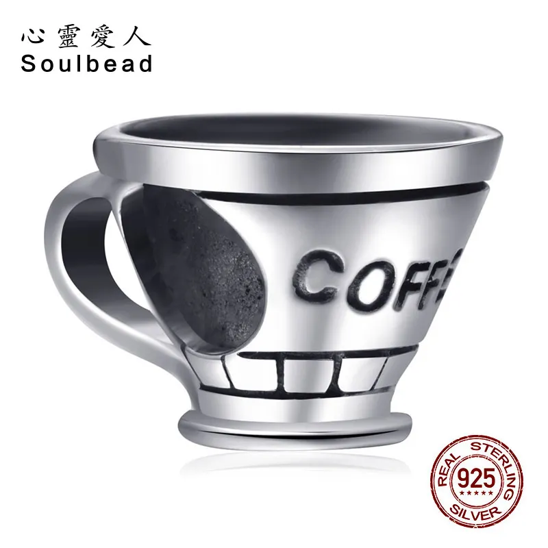 

Soulbead 925 Sterling Silver Charm Jewelry Coffee Cup Beads Fit Pandora Charms Bracelets Charm Jewelry Bead SS0249