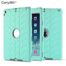 Caso para el ipad de Aire 1, Carry360 Hijos Seguros A Prueba de Golpes Armor Híbrido Heavy Duty de Silicona Caso de Goma para Apple iPad Aire 1/5